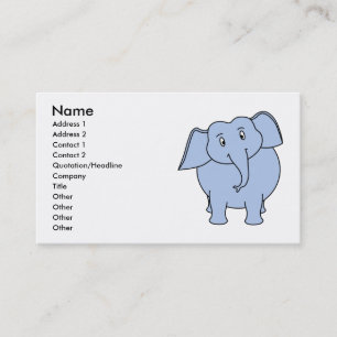 Niedliche blaue Elefant-Karikatur Visitenkarte
