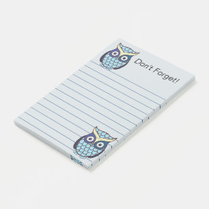 Niedliche blaue Eule mit spielerischem Charme Post-it Klebezettel