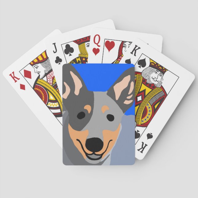 Niedliche blaue Fersenspielkarten Spielkarten (Rückseite)
