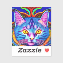 Niedliche blaue Katze mit gelben Augen Ai Art