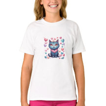 Niedliche blaue Katze mit Herz Hoodie | Kawaii Val
