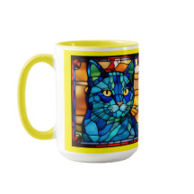 Niedliche blaue Katzen-Kaffeetasse