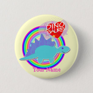 Niedliche blaue Liebe Dino I Dinosaurier Ihr Button