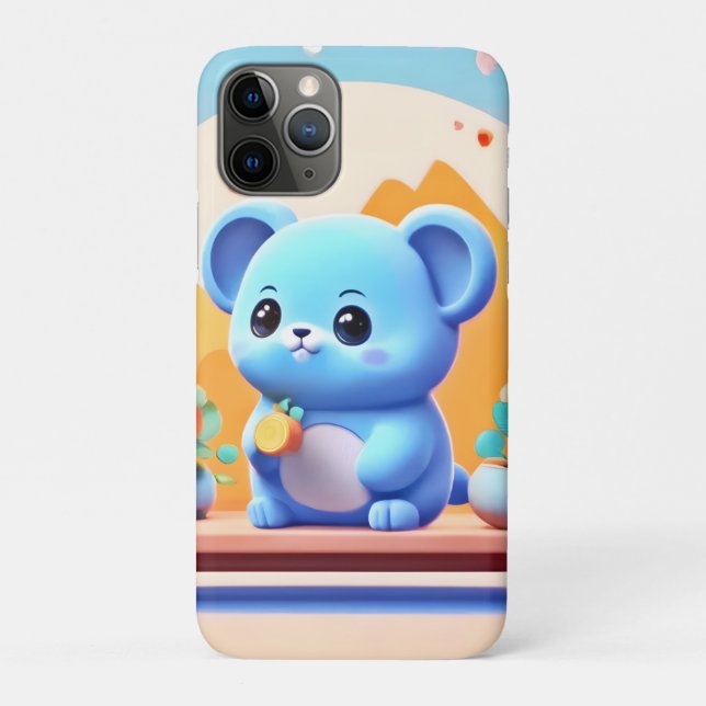 Niedliche blaue Maus mit Blume Case-Mate iPhone Hülle (Rückseite)