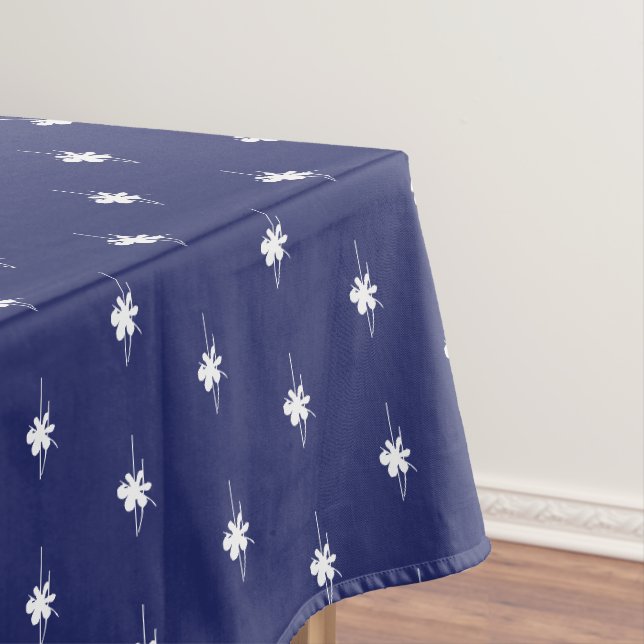 Niedliche, blaue Schneeflocken mit elegantem Chic Tischdecke (Beispiel)