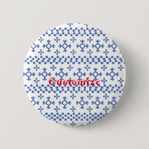 Niedliche Blaue Schneeflocken Muster Thunder_Cove Button