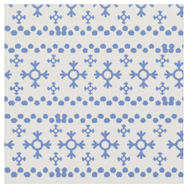 Niedliche Blaue Schneeflocken Muster Thunder_Cove Stoff (Nahaufnahme)