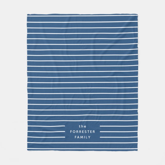 Niedliche blaue Streifen Fleecedecke (Vorderseite)