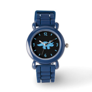 Niedliche Blaue Triceratops Dinosaurier Armbanduhr