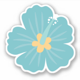 Niedliche Blaue Tropen-Blume Aufkleber