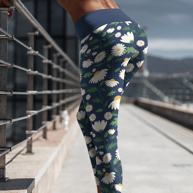 Niedliche blaue und weiße Blüten Capri Leggings (Von Creator hochgeladen)