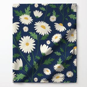 Niedliche blaue und weiße Blüten Stoff