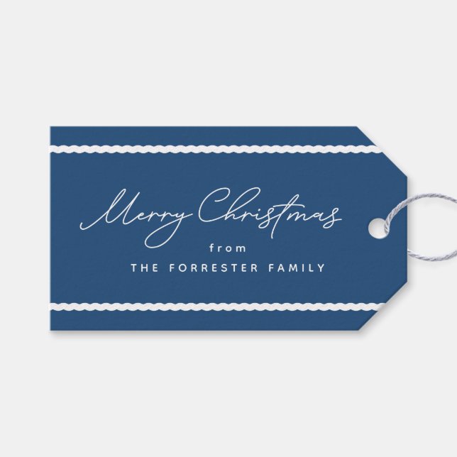 Niedliche blaue Urlaubstrasse Geschenkanhänger (Vorderseite (Horizontal))