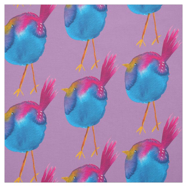 Niedliche Blauvogelwasserfarbe Stoff (Muster)