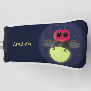Niedliche Blitzfehler-Firefrefly-Cartoon-Abbildung Golf Headcover