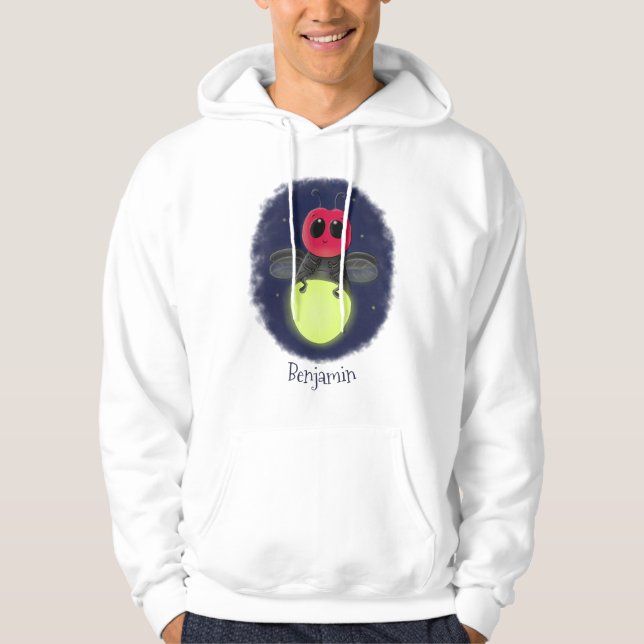 Niedliche Blitzfehler-Firefrefly-Cartoon-Abbildung Hoodie (Vorderseite)
