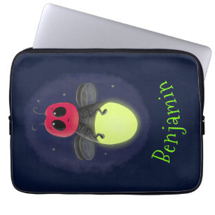 Niedliche Blitzfehler-Firefrefly-Cartoon-Abbildung Laptopschutzhülle