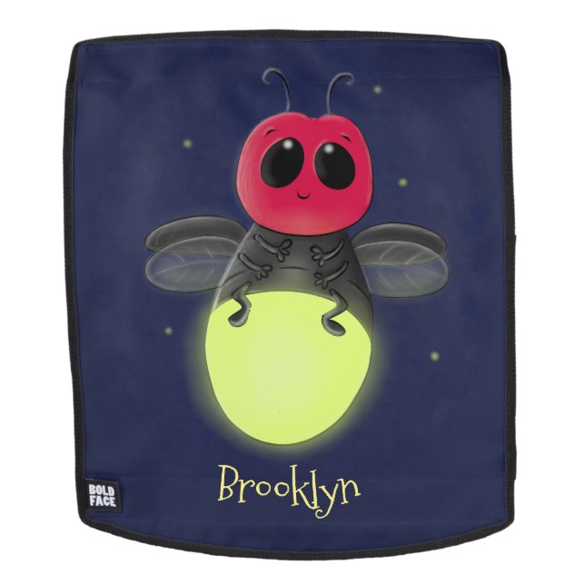 Niedliche Blitzfehler-Firefrefly-Cartoon-Abbildung Rucksack (Abnehmbare Front)
