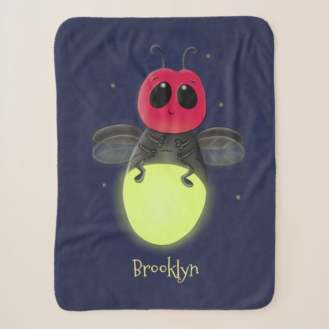 Niedliche Blitzfehler-Firefrefly-Cartoon-Abbildung Sherpadecke (Vorderseite)