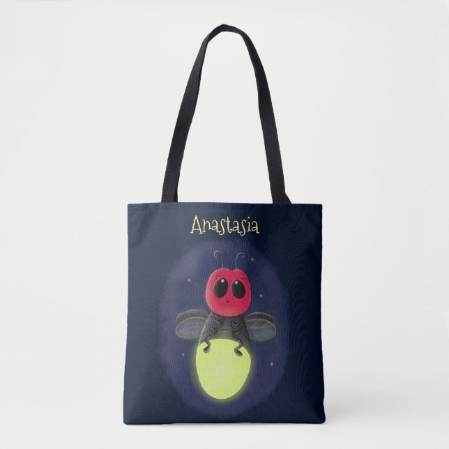 Niedliche Blitzfehler-Firefrefly-Cartoon-Abbildung Tasche (Vorderseite)