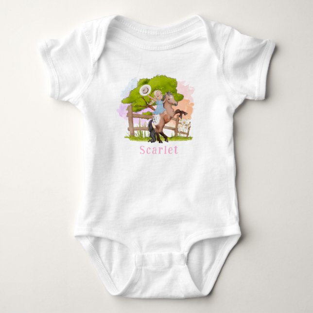 Niedliche Blond Girl Babydusche Baby Strampler (Vorderseite)