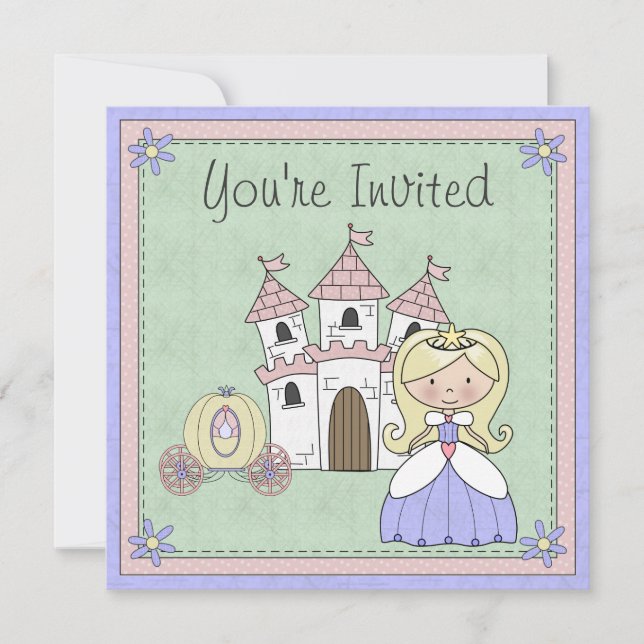 Niedliche Blond Princess Fairy Tale Einladung zum  (Vorderseite)