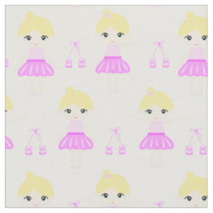 Niedliche blonde Ballerina in rosa Kleid Stoff