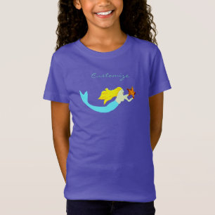Niedliche blonde Meerjungfrauen mit Stern T-Shirt