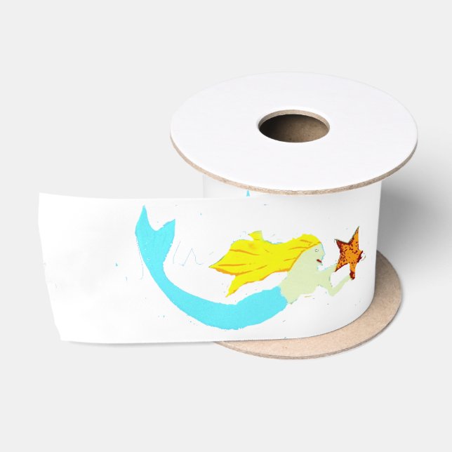 Niedliche Blonde Mermaid mit Star Thunder_Cove Satinband (Spule)