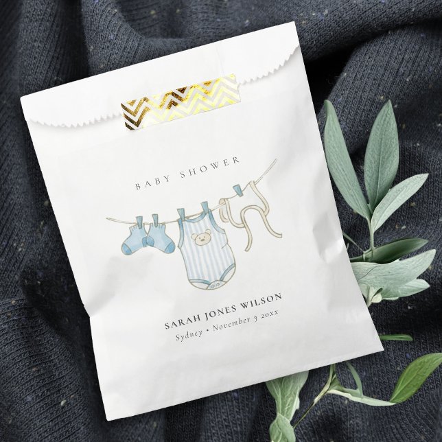 Niedliche Blue Baby Boy Clothesline Babydusche Geschenktütchen (Von Creator hochgeladen)
