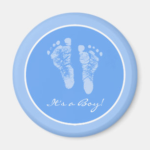 Niedliche Blue Baby Footprints von einer Kinderdus Magnet