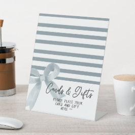 Niedliche Blue Bow Cards & Geschenke in Wasserfarb Sockelschild