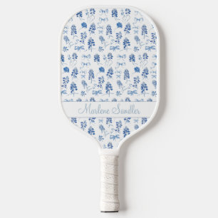 Niedliche Blue Bows Bluebonnets Blume Ladys Coquet Pickleball Schläger