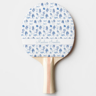 Niedliche Blue Bows Bluebonnets Blume Ladys Coquet Tischtennis Schläger