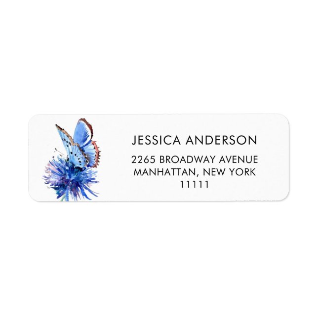 Niedliche Blue Butterfly Blume Bewegende Rücksende (Vorne)