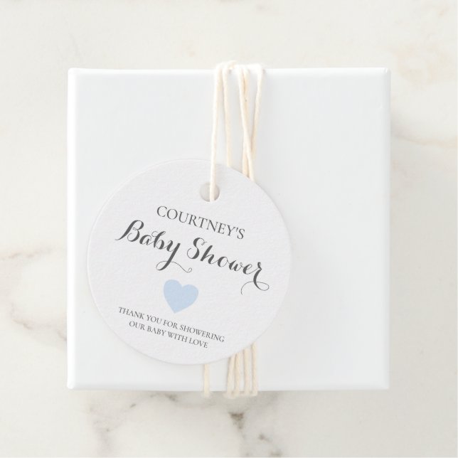 Niedliche Blue Heart Boy Baby Dusche Geschenkanhänger (Beispiel)