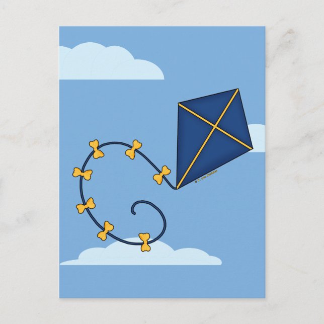 Niedliche Blue Kite Postkarten (Vorderseite)