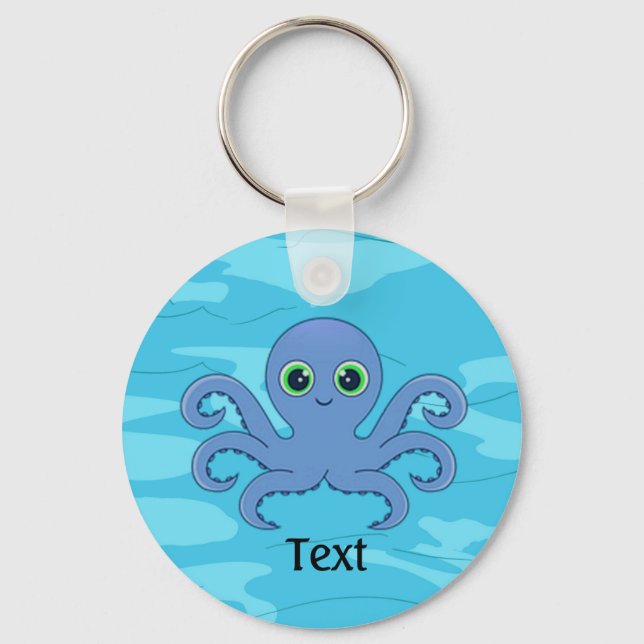 Niedliche Blue Octopus Design Schlüsselkette Schlüsselanhänger (Vorderseite)