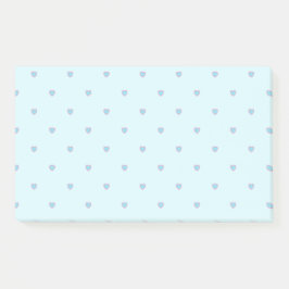Niedliche Blue Pastel Hearts Musternotizen Post-it Klebezettel