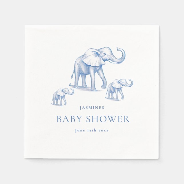 niedliche Blue Safari Babyduschbücher Serviette (Vorderseite)
