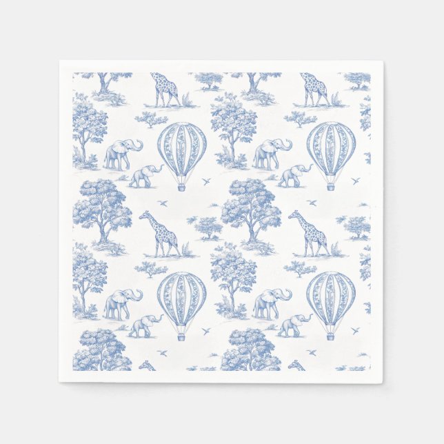 niedliche Blue Safari Babyduschbücher Serviette (Vorderseite)