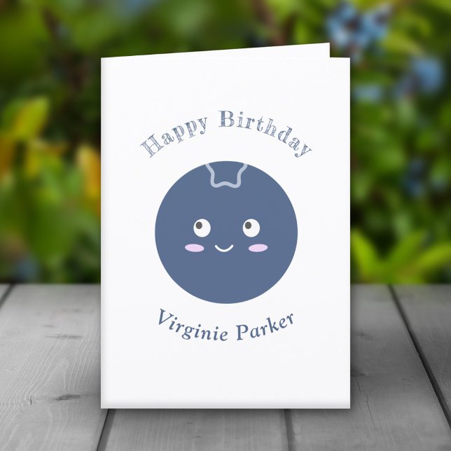 Niedliche Blueberry Birthday Card Dankeskarte (Cute Blueberry Birthday Card )