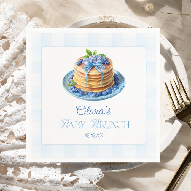 Niedliche Blueberry Pancake Baby Brunch Babydusche Serviette (Von Creator hochgeladen)
