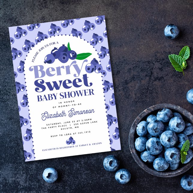 Niedliche Blueberry Periwinkle Berry Sweet Baby Du Einladung (Von Creator hochgeladen)