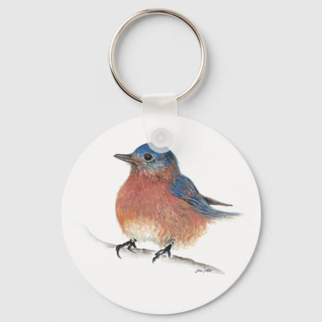 Niedliche Bluebird-Wasserfarbe Farbige Stifte Kuns Schlüsselanhänger (Vorderseite)