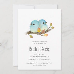 Niedliche Bluebirds Bird Baby Dusche Einladung