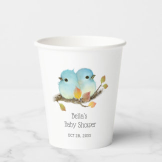 Niedliche Bluebirds Bird Baby Dusche Pappbecher