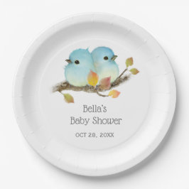 Niedliche Bluebirds Bird Baby Dusche Pappteller