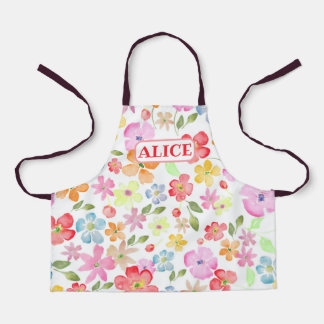 Niedliche Blume All-over-Print-Schürze, kleine Schürze