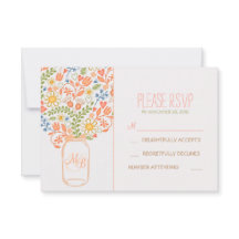 niedliche Blume auf JAR Hochzeitkarten RSVP